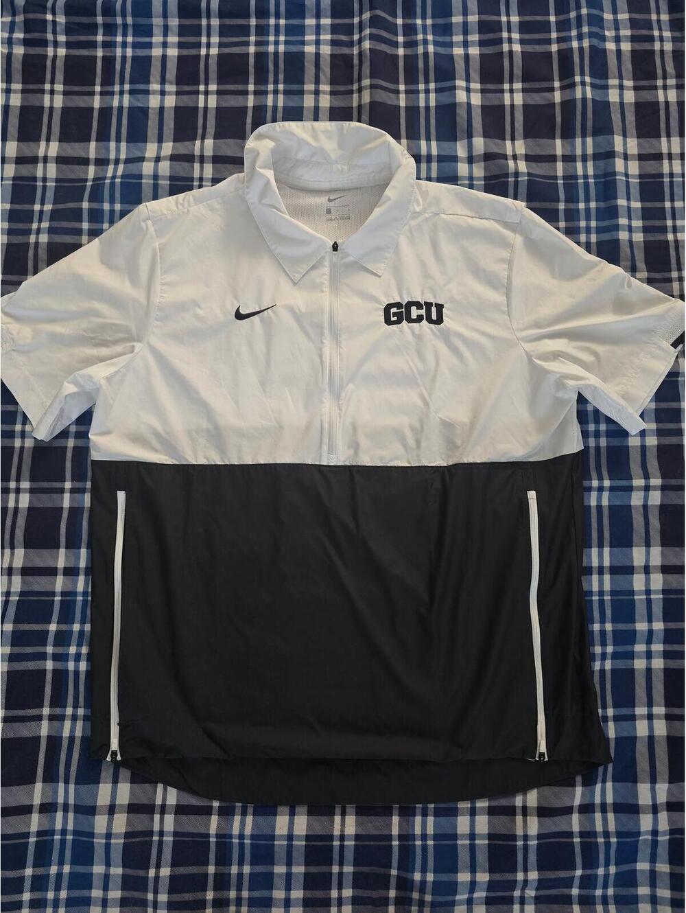 Nike GCU Half-Zip Windbreaker Pullover Jacket White Black Size L